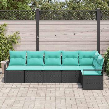 Sofa Set Schwarz [Synthetisch]: Poly Rattan