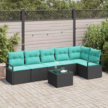 ARDEBO.de - Sofa Set 7 stk. Schwarz [Synthetisch]: Poly Rattan