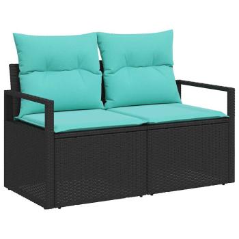 Sofa Set 7 stk. Schwarz [Synthetisch]: Poly Rattan