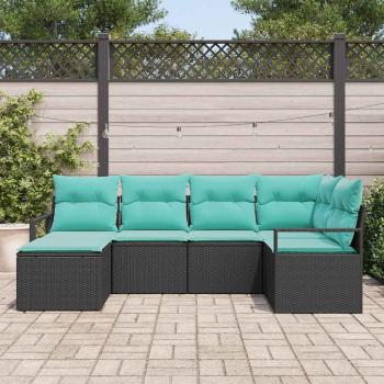 Sofa Set 6 stk. Schwarz [Synthetisch]: Poly Rattan
