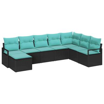 Sofa Set 8 stk. Schwarz [Synthetisch]: Poly Rattan