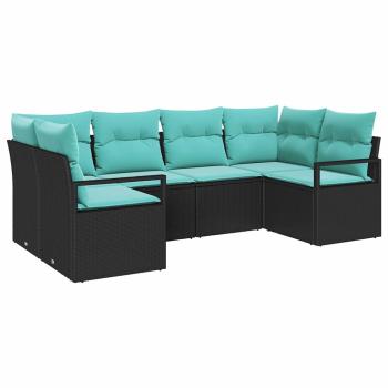 Sofa Set 6 stk. Schwarz [Synthetisch]: Poly Rattan