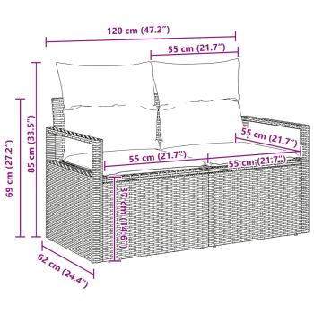Gartensofa-set 5 stk. Schwarz Poly-Rattan