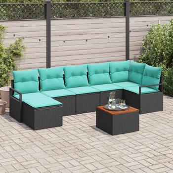 ARDEBO.de - Gartensofa-set 8 stk. Schwarz Poly-Rattan