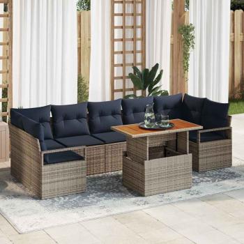ARDEBO.de - Gartensofa-set 8 stk. 7-Sitzanzahl Grau und Marineblau