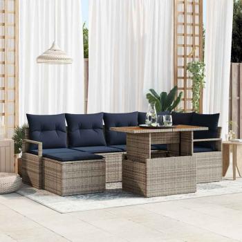 ARDEBO.de - Gartensofa-set 7 pcs Grau und Marineblau