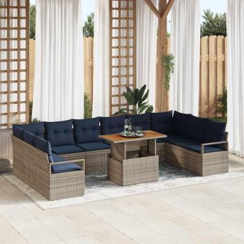 ARDEBO.de - Gartensofa-set 11 stk. 10-Sitzanzahl Grau und Marineblau