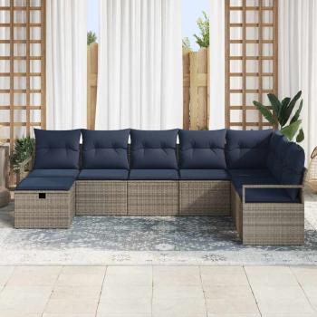 Sofa Set 8 Stk. Grau Poly-Rattan