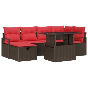 Gartensofa-set 7 Stk. Poly-Rattan