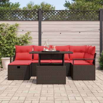 Gartensofa-set 7 Stk. Poly-Rattan