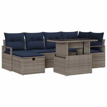 Gartensofa-set 7 Stk. Poly-Rattan