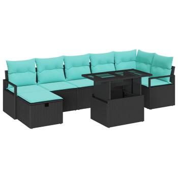Gartensofa-set 8 stk. Poly-Rattan