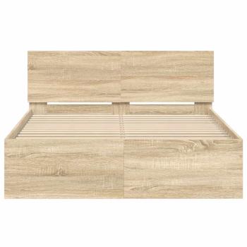 Bettgestell mit Kopfteil Sonoma 137 x 190 cm Holzwerkstoff