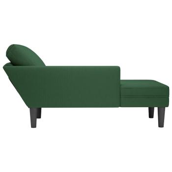 Chaiselongue mit Kissen Dunkelgrün Cordstoff