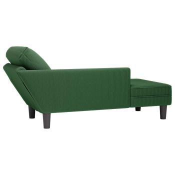 Chaiselongue mit Kissen Dunkelgrün Cordstoff