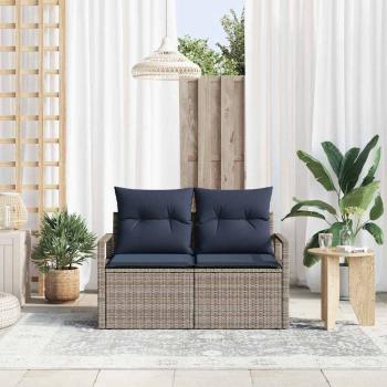 Garten-Sofa mit Kissen 120 x 62 x 69 cm Poly-Rattan