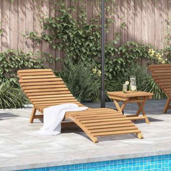 ARDEBO.de - Sonnenliege 2 stk. Massivholz Teak Braun