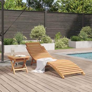 Sonnenliege 2 stk. Massivholz Teak Braun