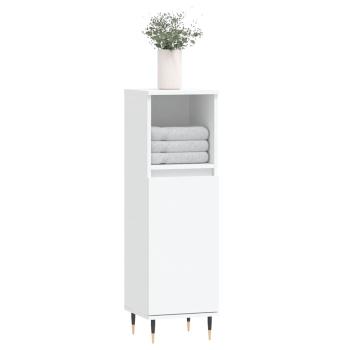 Badschrank Weiß 30x30x100 cm Holzwerkstoff