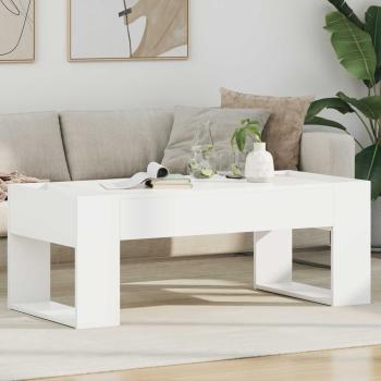 ARDEBO.de - Couchtisch Weiß 110 x 50 x 41 cm Holzwerkstoff