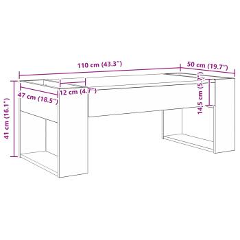 Couchtisch Sonoma-Eiche 110 x 50 x 41 cm Holzwerkstoff