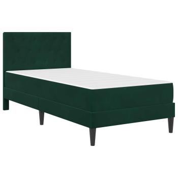 Bettgestell mit Matratze Dunkelgrün 90 x 190 cm Samt