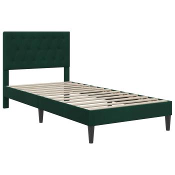 Bettgestell mit Matratze Dunkelgrün 90 x 190 cm Samt
