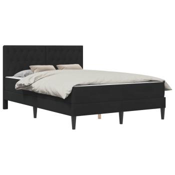 Bettgestell mit Matratze Schwarz 120 x 190 cm Samt