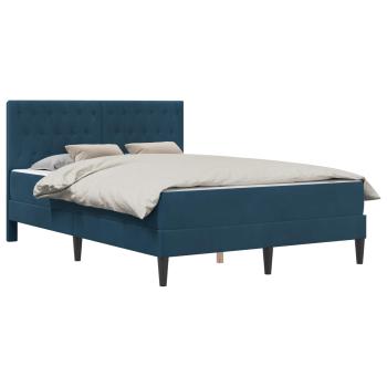 Bettgestell mit Matratze Blau Blau 120 x 190 cm Samt