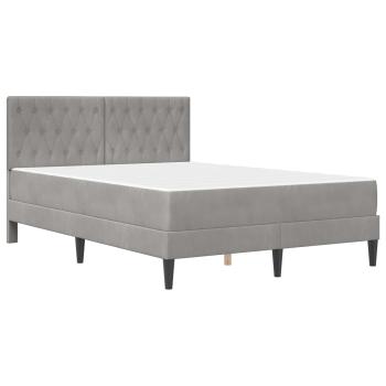 Bettgestell mit Matratze Hellgrau 120 x 200 cm Samt