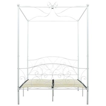 Himmelbett-Gestell Weiß Metall 120 x 200 cm