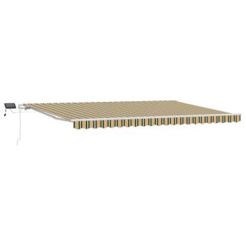 Einziehbare Markise Grün und Gelb 500 x 300 cm Stoff und Stahl