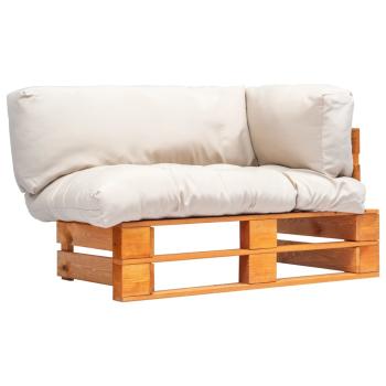 ARDEBO.de - Garten-Palettensofa mit Kissen in Sandfarben Kiefernholz