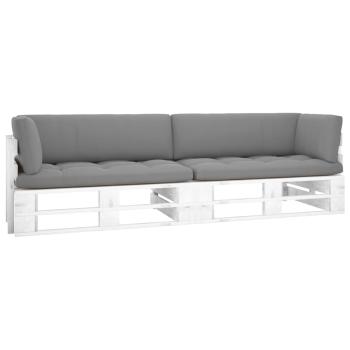 ARDEBO.de - 2-Sitzer-Palettensofa Weiß Imprägniertes Kiefernholz