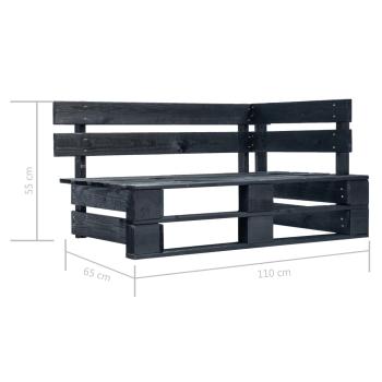 2-Sitzer-Palettensofa Schwarz Imprägniertes Kiefernholz