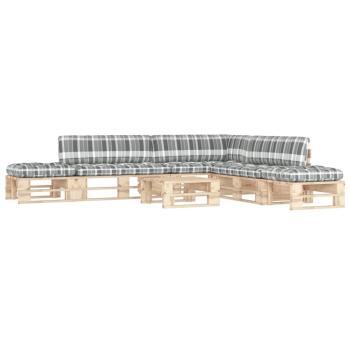 ARDEBO.de - 6-tlg. Paletten-Lounge-Set mit Kissen Imprägniertes Kiefernholz