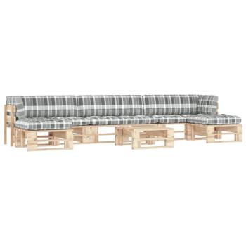 ARDEBO.de - 6-tlg. Paletten-Lounge-Set mit Kissen Imprägniertes Kiefernholz