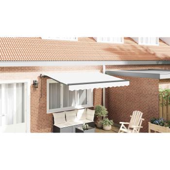 Einziehbare Markise Weiß 350 x 200 cm Stoff