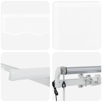 Einziehbare Markise Weiß 350 x 200 cm Stoff