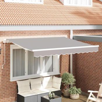 ARDEBO.de - Einziehbare Markise Hellgrau 350 x 200 cm Stoff