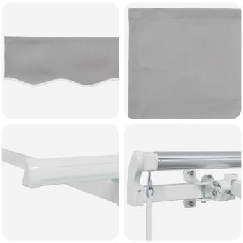 Einziehbare Markise Hellgrau 350 x 200 cm Stoff
