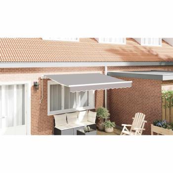 Einziehbare Markise Hellgrau 350 x 200 cm Stoff