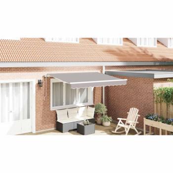 Einziehbare Markise Hellgrau 350 x 200 cm Stoff