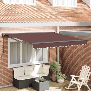 ARDEBO.de - Markisenrahmen Braun 350 x 250 cm Polyester mit PU-Beschichtung