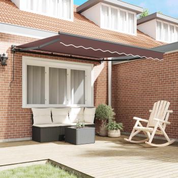 Markisenrahmen Braun 350 x 250 cm Polyester mit PU-Beschichtung