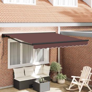 ARDEBO.de - Markisenrahmen Braun 350 x 250 cm Polyester mit PU-Beschichtung