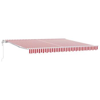 Ausziehbare Markise Rot und Weiß 400 x 350 cm