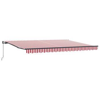 Einziehbare Markise Rot und Weiß 450 x 300 cm