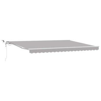 Einziehbare Markise Hellgrau 450 x 350 cm Polyester und Metall