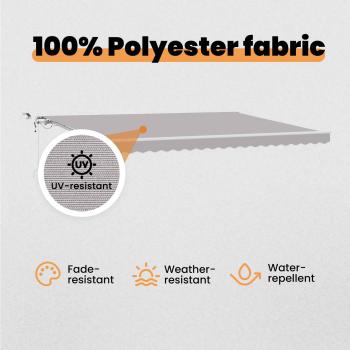 Einziehbare Markise Hellgrau 450 x 350 cm Polyester und Metall